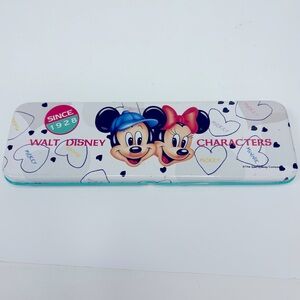 Vintage Mickey & Minnie Mouse Metal Pencil Box